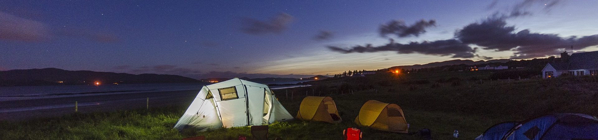 camping in tent